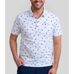 William Murray Shirt Mens Size XXL White Cocktail Golf Polo Performance Knit‎